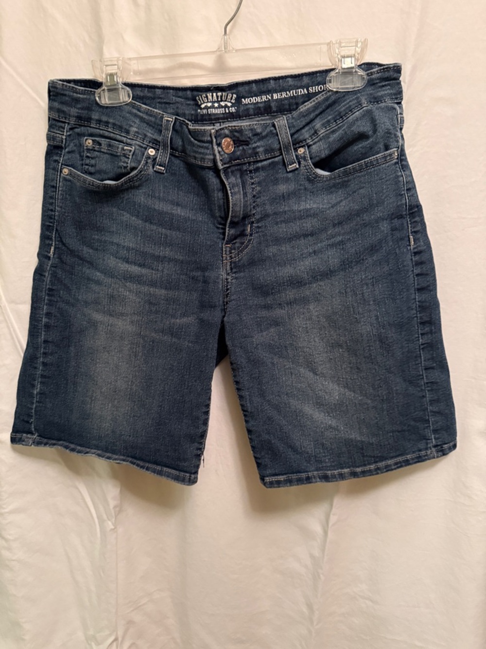 Signature by Levi Strauss Indigo Blue Denim Bermuda Shorts